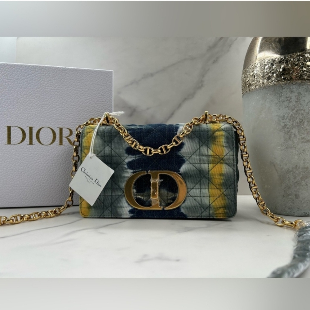 🔥RARE🔥Dior Caro Denim Chain Bag